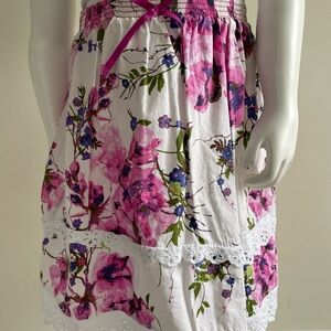 Floral Pink and White Kids Skirt